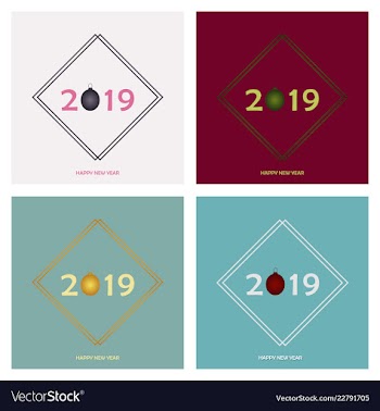 2019 happy new year and marry christmas vector image