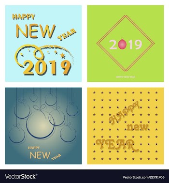 2019 happy new year and marry christmas vector image