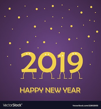 2019 happy new year and marry christmas vector image