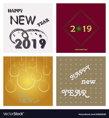 2019 happy new year and marry christmas vector image