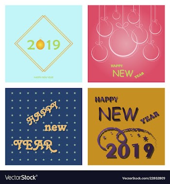 2019 happy new year and marry christmas vector image