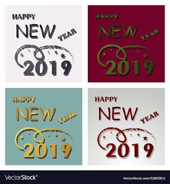 2019 happy new year and marry christmas vector image