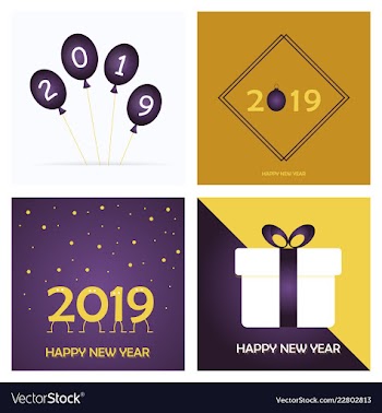 2019 happy new year and marry christmas vector image