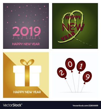 2019 happy new year and marry christmas vector image