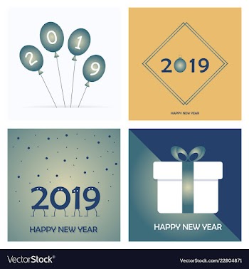 2019 happy new year and marry christmas vector image
