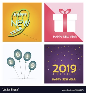 2019 happy new year and marry christmas vector image