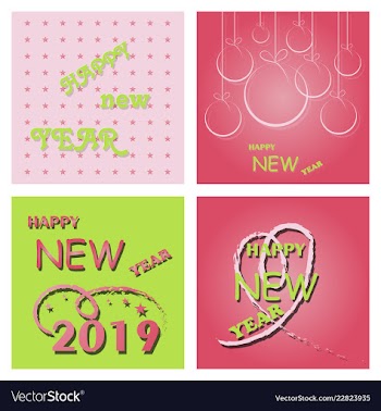 2019 happy new year and marry christmas vector image