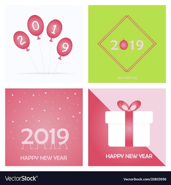 2019 happy new year and marry christmas vector image