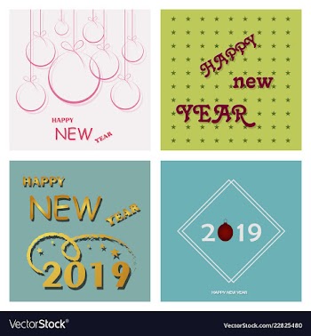 2019 happy new year and marry christmas vector image