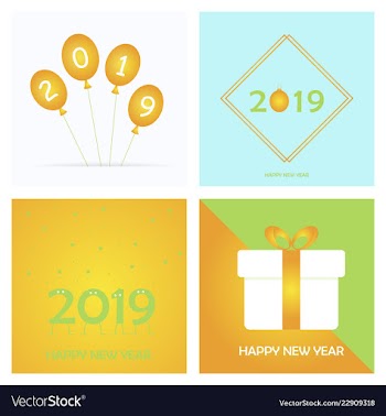 2019 happy new year and marry christmas vector image