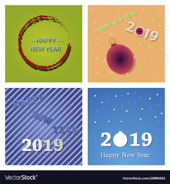 2019 happy new year background for your seasonal vector image