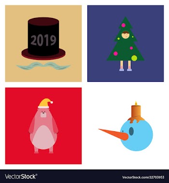 2019 happy new year greeting card celebration vector image