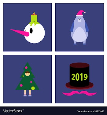 2019 happy new year greeting card celebration vector image