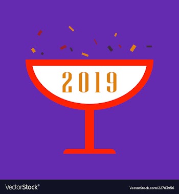 2019 happy new year greeting card celebration vector image