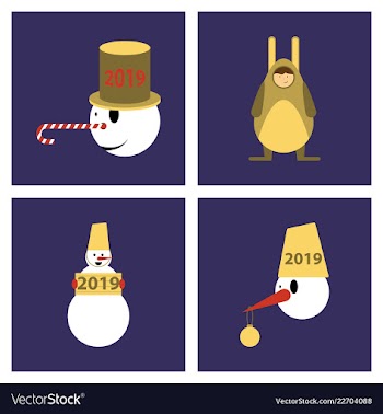 2019 happy new year greeting card celebration vector image