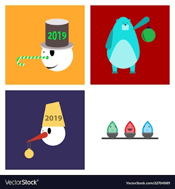 2019 happy new year greeting card celebration vector image