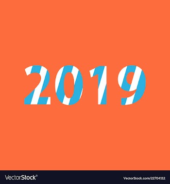 2019 happy new year greeting card celebration vector image