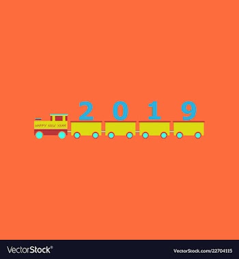 2019 happy new year greeting card celebration vector image