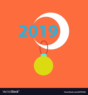 2019 happy new year greeting card celebration vector image