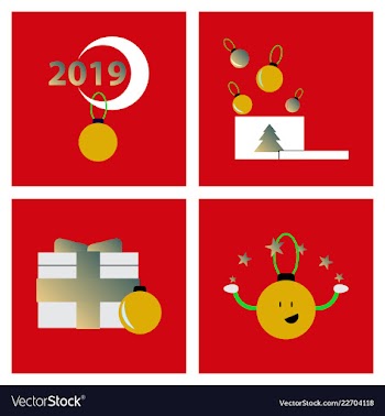 2019 happy new year greeting card celebration vector image