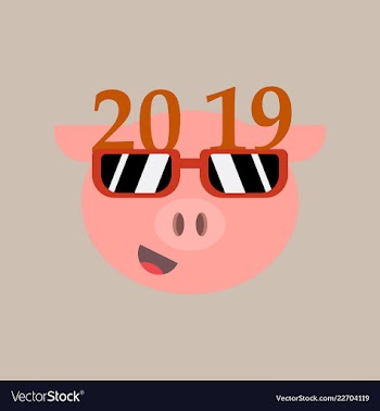 2019 happy new year greeting card celebration vector image