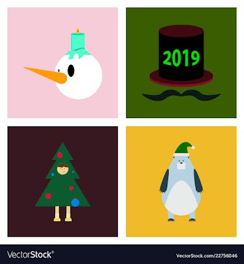 2019 happy new year greeting card celebration vector image