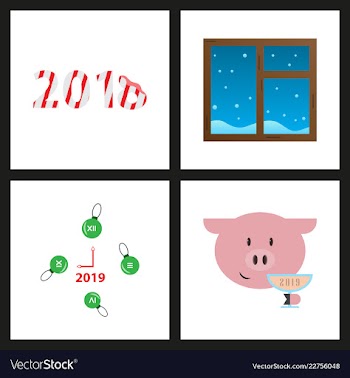 2019 happy new year greeting card celebration vector image