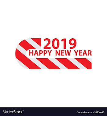 2019 happy new year greeting card celebration vector image