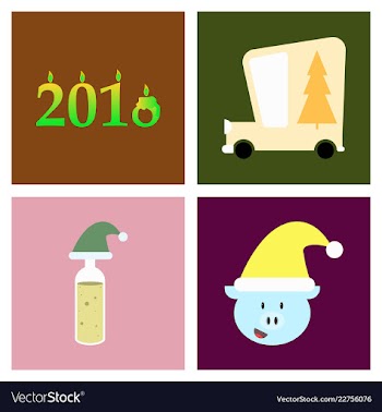 2019 happy new year greeting card celebration vector image