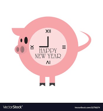 2019 happy new year greeting card celebration vector image