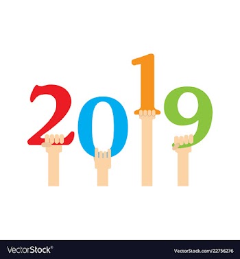 2019 happy new year greeting card celebration vector image
