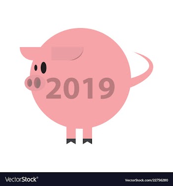2019 happy new year greeting card celebration vector image
