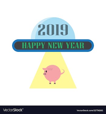 2019 happy new year greeting card celebration vector image
