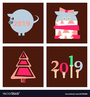 2019 happy new year greeting card celebration vector image
