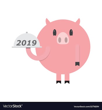 2019 happy new year greeting card celebration vector image