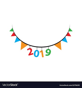 2019 happy new year greeting card celebration vector image