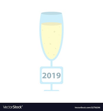 2019 happy new year greeting card celebration vector image