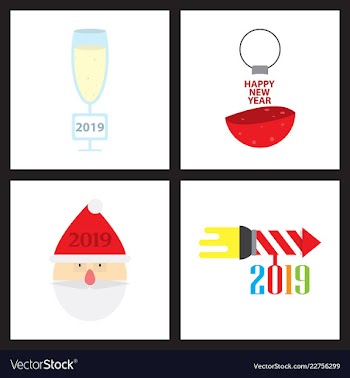 2019 happy new year greeting card celebration vector image