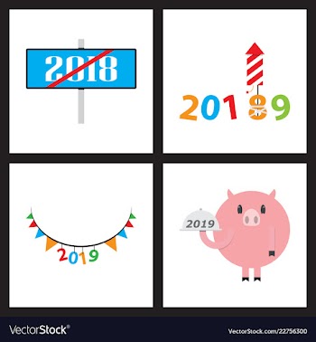 2019 happy new year greeting card celebration vector image