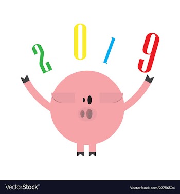 2019 happy new year greeting card celebration vector image