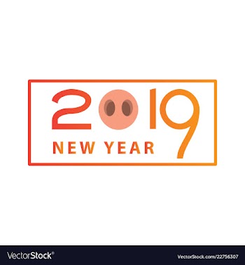 2019 happy new year greeting card celebration vector image