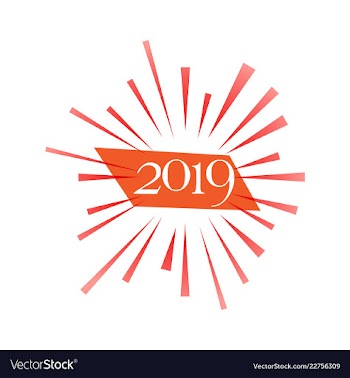 2019 happy new year greeting card celebration vector image