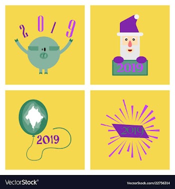 2019 happy new year greeting card celebration vector image