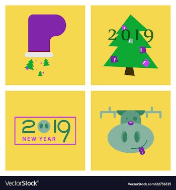 2019 happy new year greeting card celebration vector image