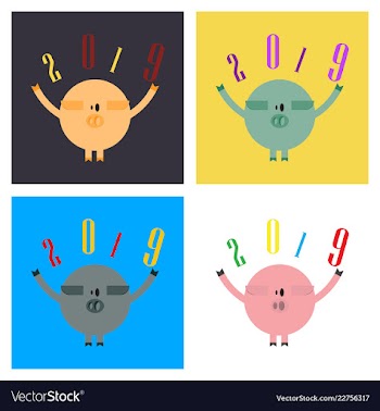 2019 happy new year greeting card celebration vector image