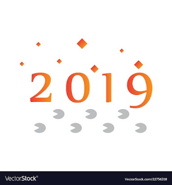 2019 happy new year greeting card celebration vector image