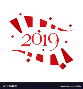 2019 happy new year greeting card celebration vector image