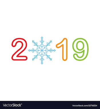 2019 happy new year greeting card celebration vector image