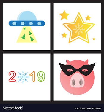 2019 happy new year greeting card celebration vector image