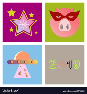 2019 happy new year greeting card celebration vector image